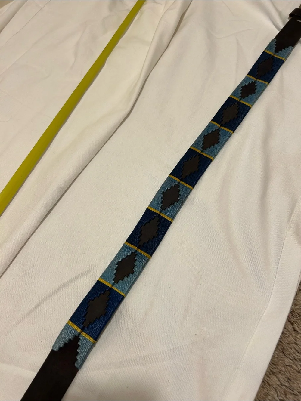 Estribos Genuine Leather handmade hand stitched Argentine polo belt pampa design